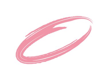 Fırça darbesiyle izole edilmiş pembe daire geometrik şekli