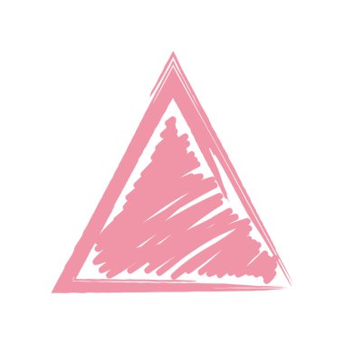 pembe üçgen fırça darbesi geometrik şekil izole