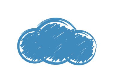 mavi bulut fırça darbesi izole