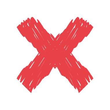 x kırmızı geometrik şekil izole edilmiş