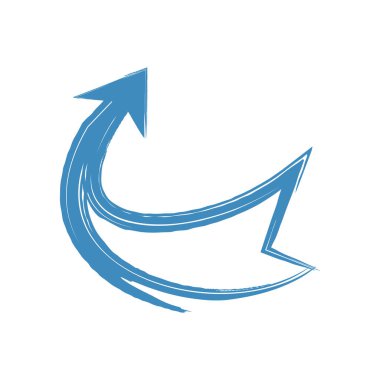 boyanmış mavi ok geometrik şekil izole