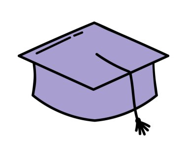 graducation cap eğitim karalama simgesi izole