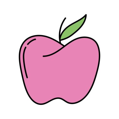 elma meyvesi karalama simgesi izole