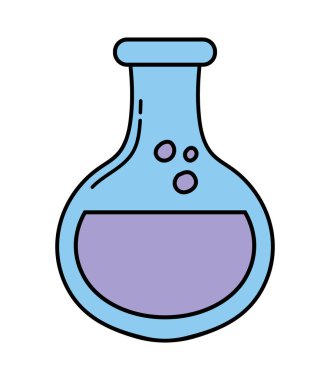 Laboratuvar matarası eğitim karalama simgesi izole