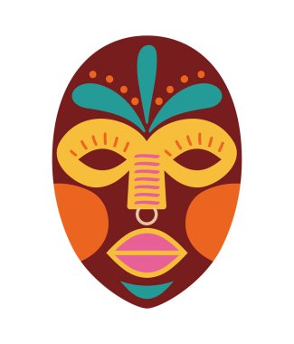 Afrika tören maskesi kültürü ikonu izole edildi