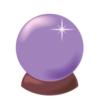 kristal küre fantezi simgesi izole tasarım