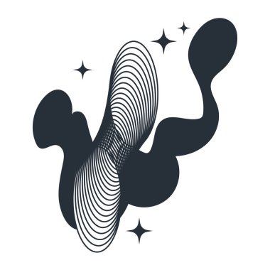 soyut geometrik şekil dalgalı eğri izole