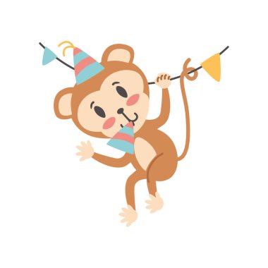 maymun hayvan doğum günü partisi yalnız