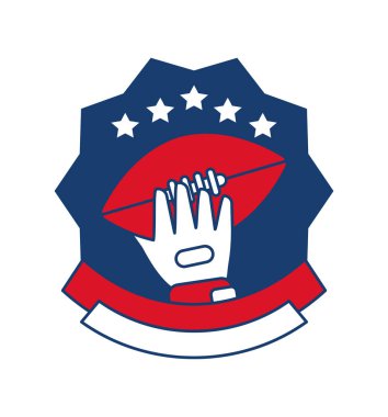 Amerikan futbol turnuvası etiketi izole edilmiş tasarım