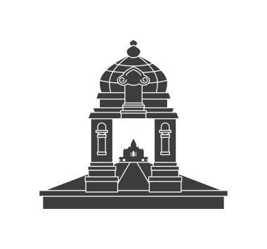 Akshardham Tapınağı silueti izole edilmiş tasarım