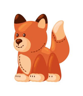 doldurulmuş tilki oyuncağı simgesi izole