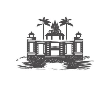 Tulsi manas tapınağı izole vektör taslağı