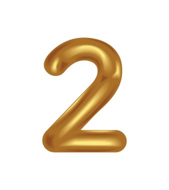 altın iki numaralı simge izole edildi