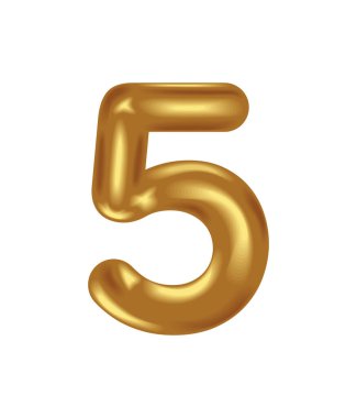 Beş numaralı altın simge izole edildi