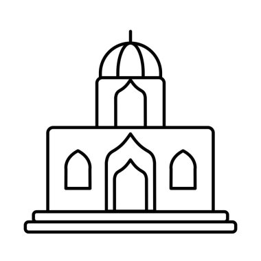 Geleneksel tapınak gurdwara çizgi simgesi