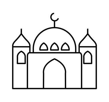 gurdwara doğrusal izole simge tasarımı