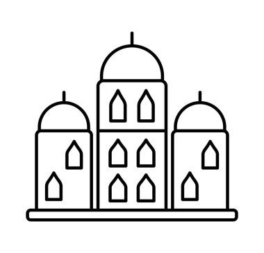 gurdwara Hindu yapı çizgisi simgesi izole edildi