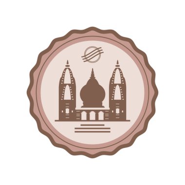 kashi vishwanath temple badge isolated clipart