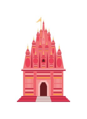 durga temple hindu isolated vector clipart