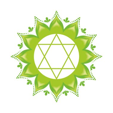 Ana hata kalp çakra simgesi izole edildi