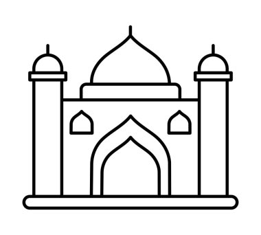 gurdwara Hindu yapı çizgisi simgesi izole edildi