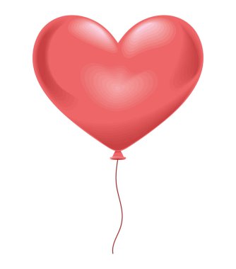 Gerçekçi balon helyum kalp izole