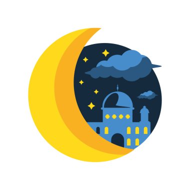 Al Aqsa camisi ve ay izole tasarımı