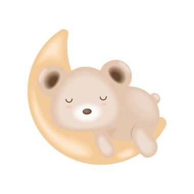 Bebek partisi uyuyan ayı izole