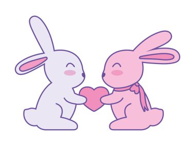 Aşık şirin tavşanlar izole edilmiş.