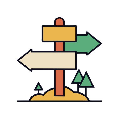 Yürüyüş ve kamp için yön tabelası