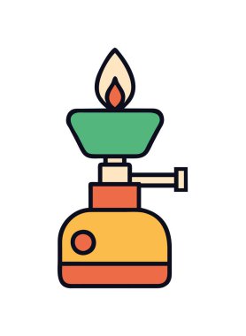 Vahşi doğada yemek pişirmek için hafif soba.