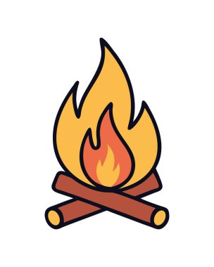 Isınma ve yemek pişirme için geleneksel kamp ateşi