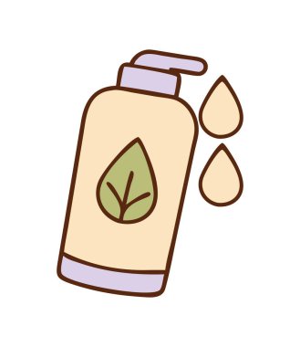 Saç bakımı için organik malzemelerle dolu bitkisel şampuan şişesi.