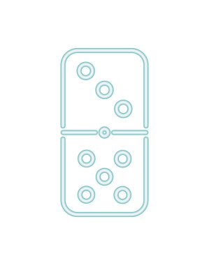 Mavi doğrusal stilde bir minimalist domino simgesi