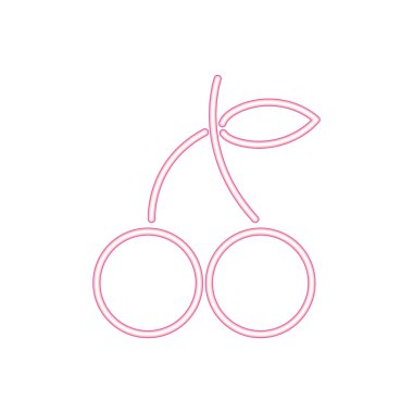 Bir minimalist kiraz ikonu pembe doğrusal biçimdedir