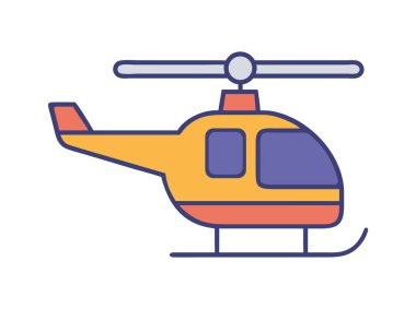 Düz tasarım helikopter yan görünümü izole vektör illüstrasyonu