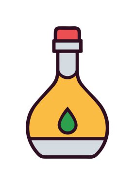 İtalya 'yı simgeleyen yeşil damlacıklı zeytin yağı şişesi.