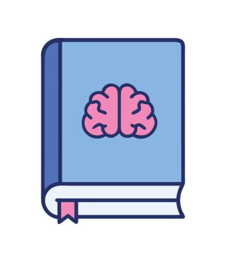 Kapağında beyin sembolü olan psikiyatri kitabı.