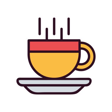 Buharda yükselen resimli İtalyan kahve fincanı