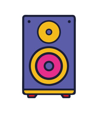 Retro nesne hoparlörü sarı illüstrasyon