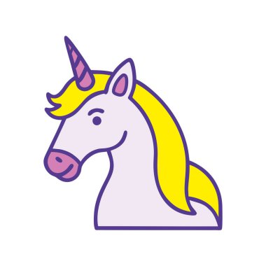 A fantasy unicorn with golden mane illustration clipart