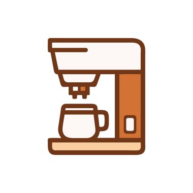 Modern bir kahve espresso makinesi çizimi.