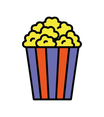 Karnaval patlamış mısır kutusu vektör çizimi