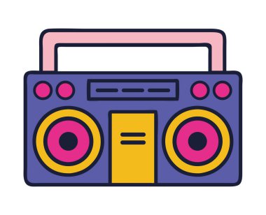 Retro nesne stereo pembe resimleme