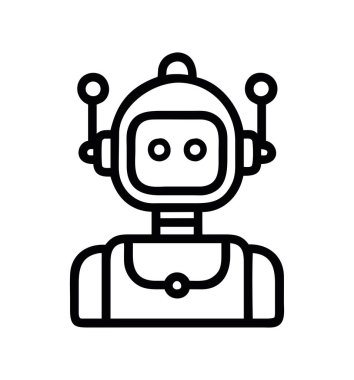 Al insansı robot kafa illüstrasyonu
