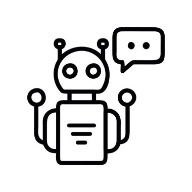 Konuşma balonu resimli yapay zeka sohbet robotu