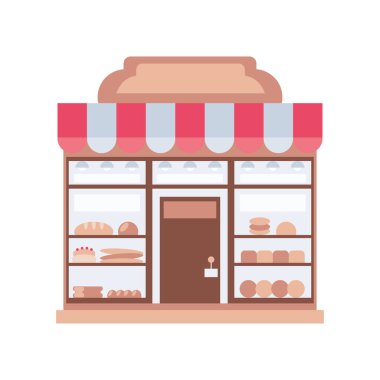 Rafları resimli yerel fırın