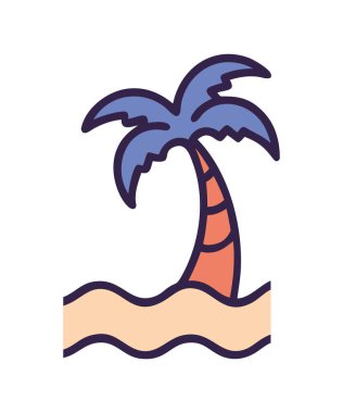 Palmiye ağacı resimli tropikal ada