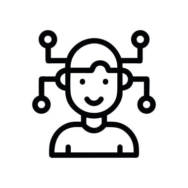 Yapay zeka geliştirilmiş insan illüstrasyon simgesi