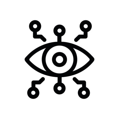 Yapay zeka ve İnsan gözü bağlantıları illüstrasyonu